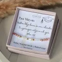 Prezent Dla Nauczyciela na Koniec Roku Podziękowanie Bransoletka z Personalizacją - Perła, Rodochrozyt, Kryształ Górski